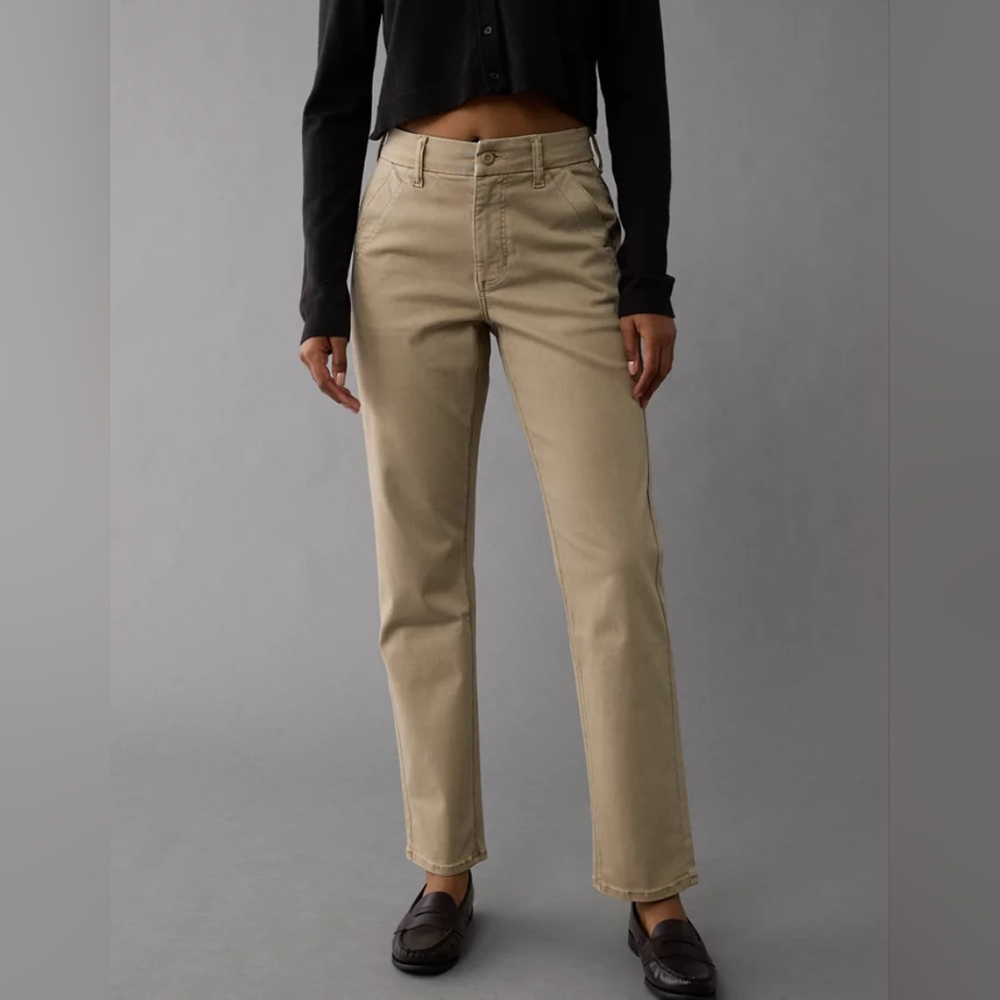 New American Eagle Super Stretch High Rise Beige Skinny Pants 6
